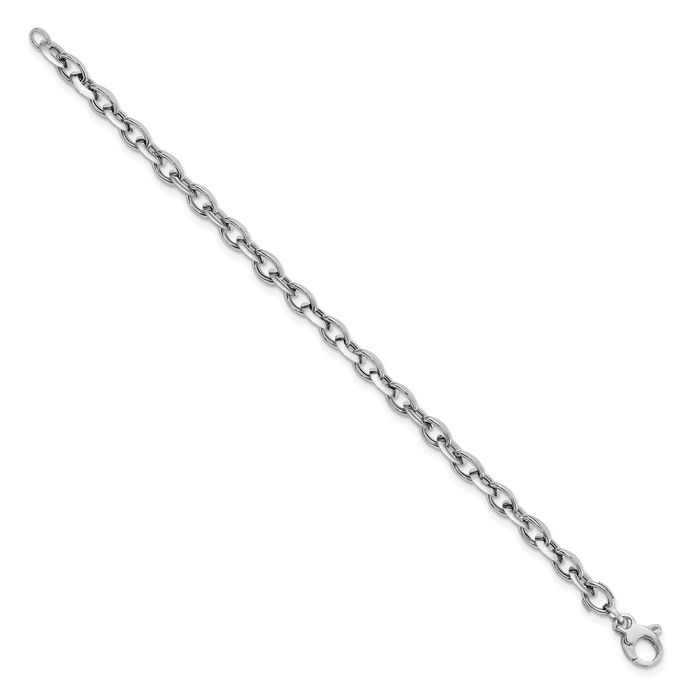 14K Solid White Gold Link Chain Bracelet