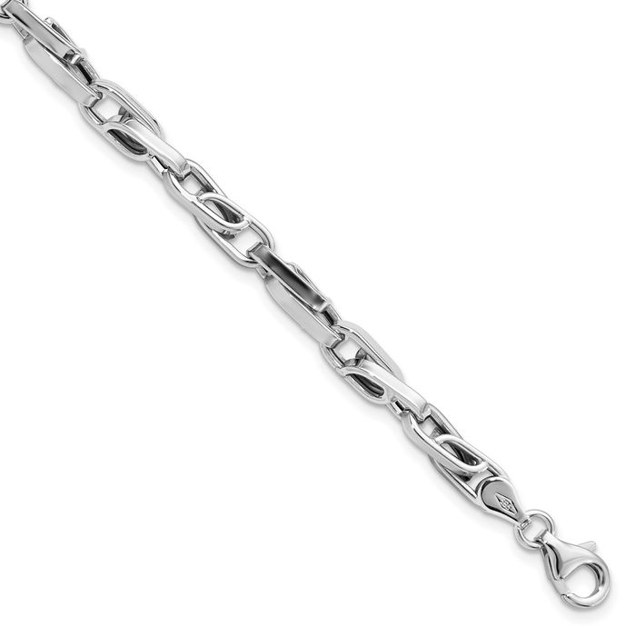 14K Solid White Gold Link Chain Bracelet