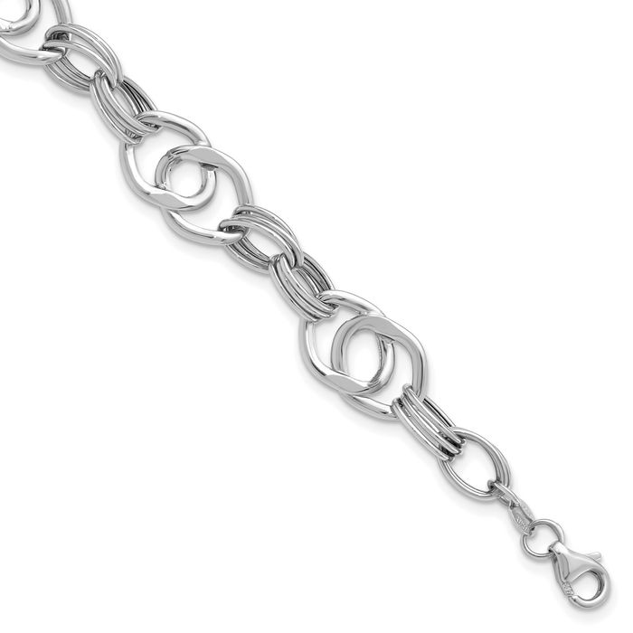 14K Solid White Gold Link Chain Bracelet