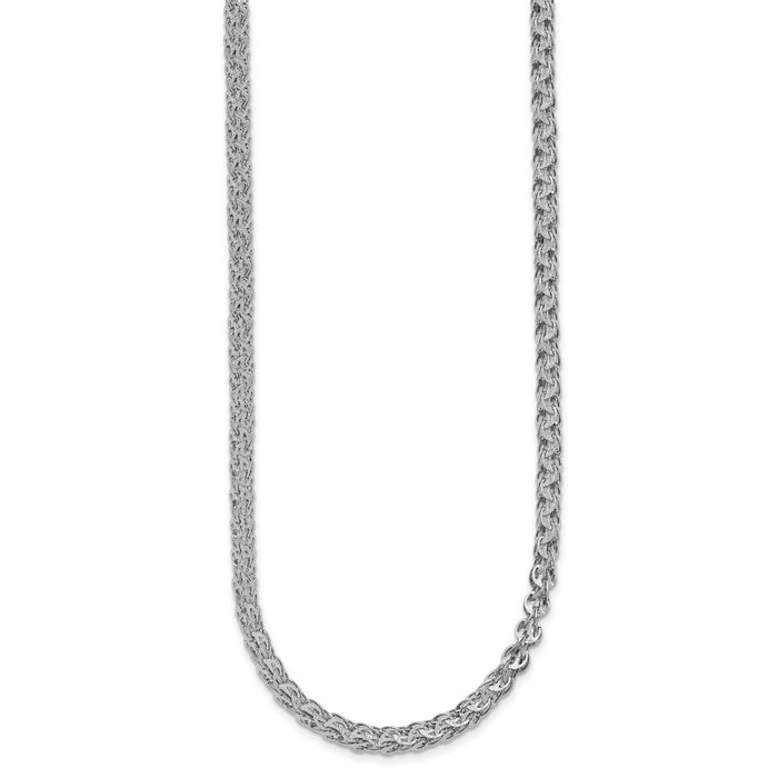 14K Solid White Gold Link Chain Necklace