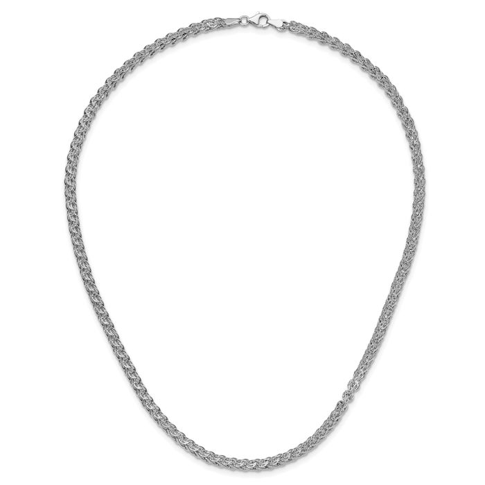 14K Solid White Gold Link Chain Necklace