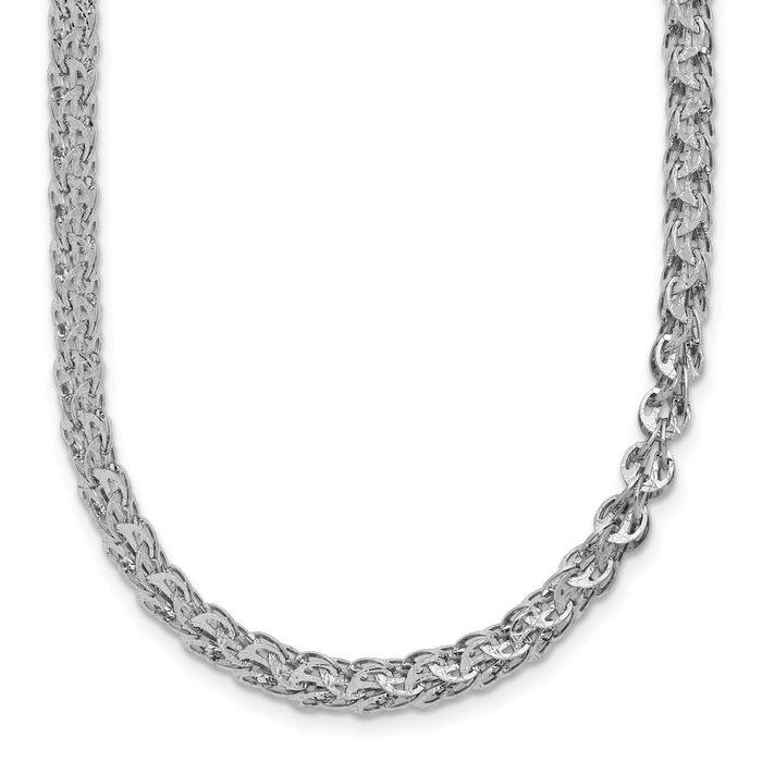 14K Solid White Gold Link Chain Necklace