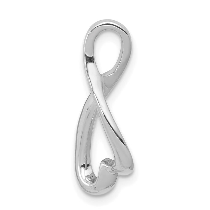 14K Solid White Gold Slide Necklace Chain Pendant Charm