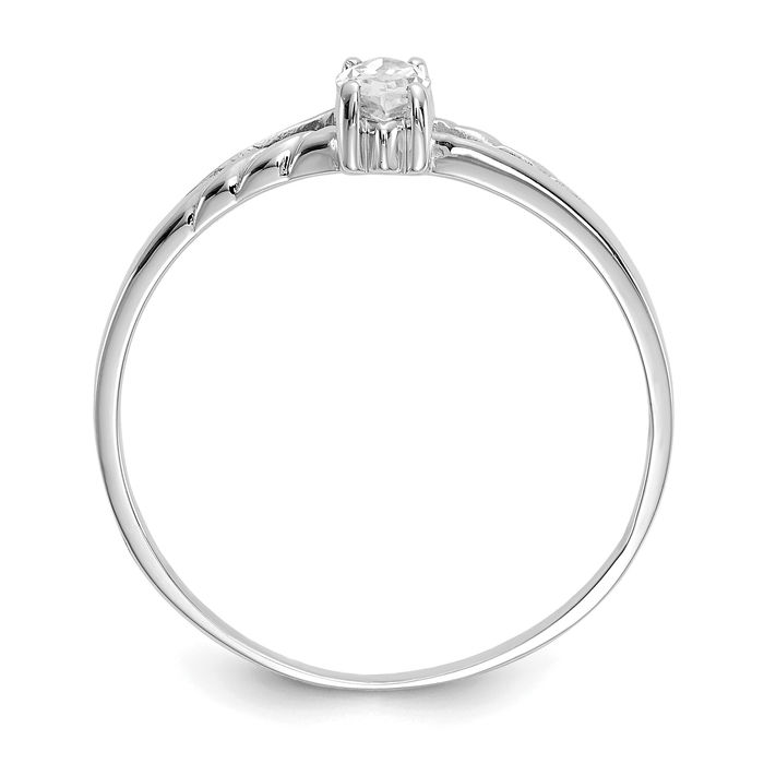 14K Solid White Gold Topaz Ring - Picture 11 of 48