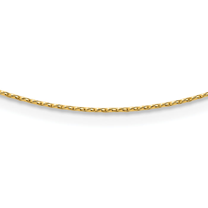 14K Solid Yellow Gold 0.8mm Twisted Neck Collar Neckwire Chain Cuff Choker Necklace