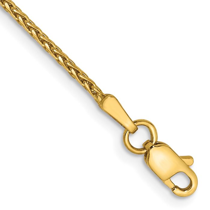 14K Solid Yellow Gold 1.5mm Parisian Spiga Wheat Link Chain Bracelet - Picture 6 of 33