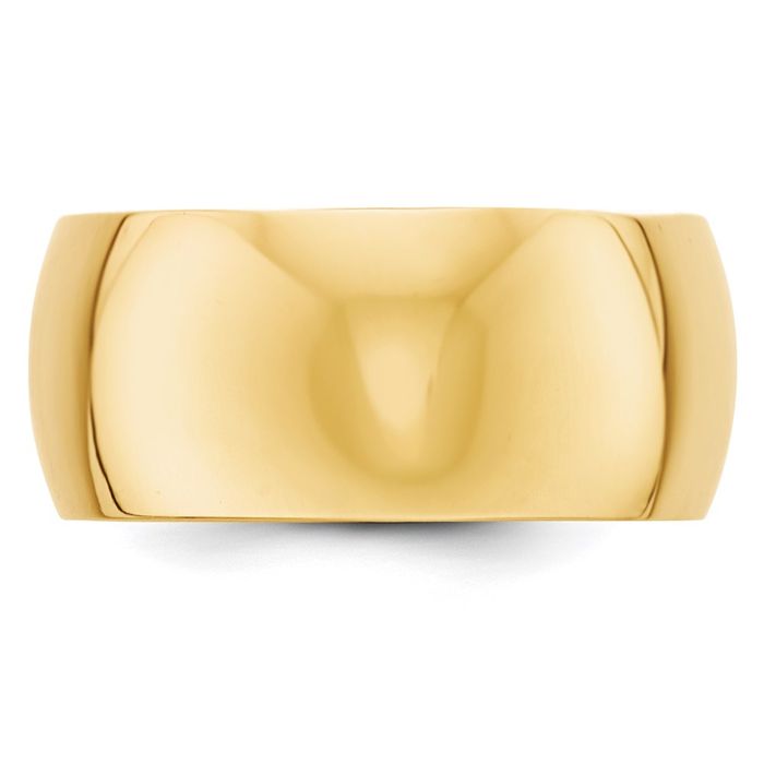14K Solid Yellow Gold 10mm Half Round Classic Wedding Ring - Picture 9 of 132