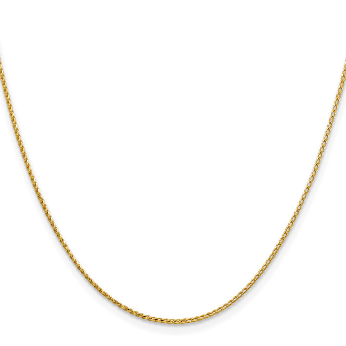 14K Solid Yellow Gold 1.15mm Franco Link Chain Necklace