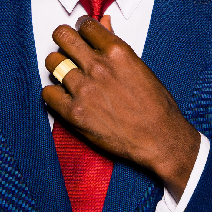 14K Solid Yellow Gold 12mm Plain Classic Wedding Band Ring