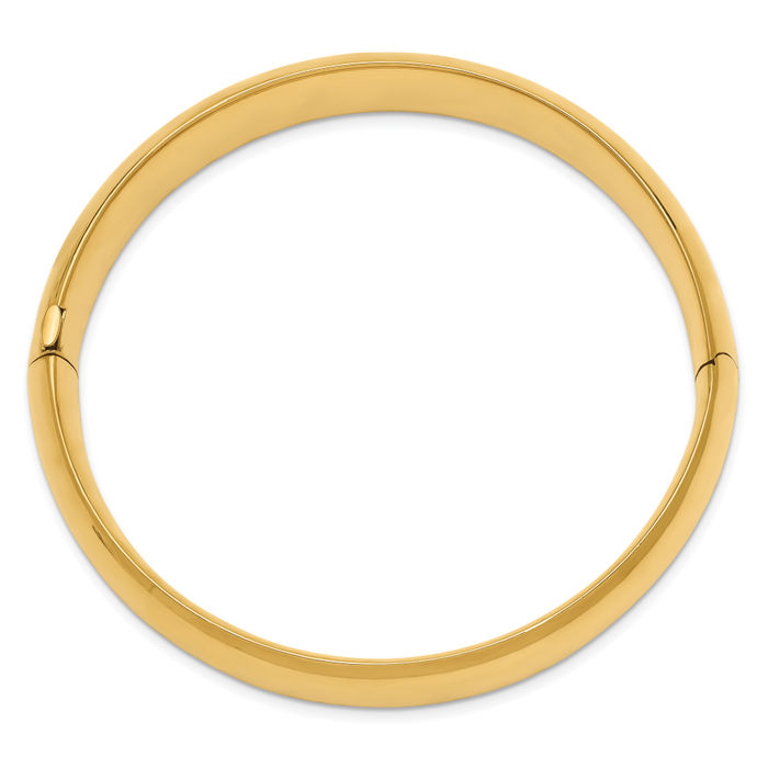 14K Solid Yellow Gold 14.25mm Bangle Bracelet