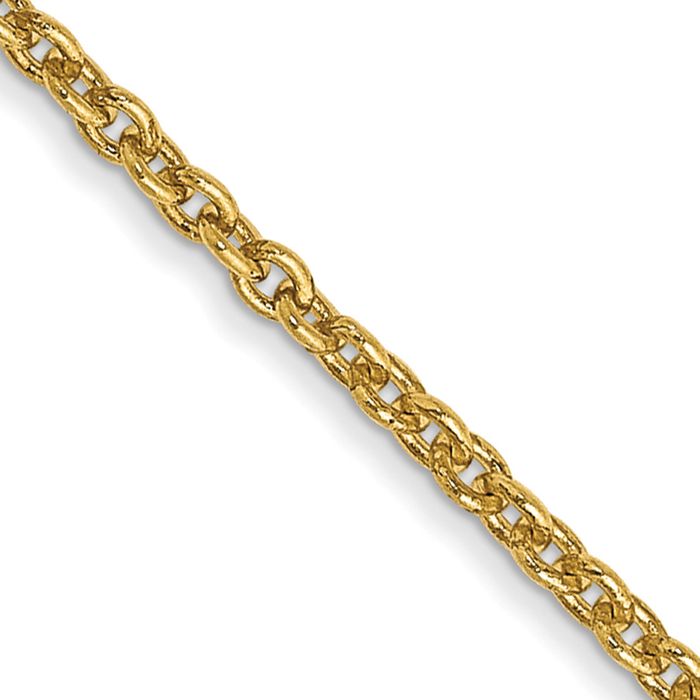 Collana catena cavo forzantino in oro giallo massiccio 14 carati 1,4 mm - Foto 8 di 42