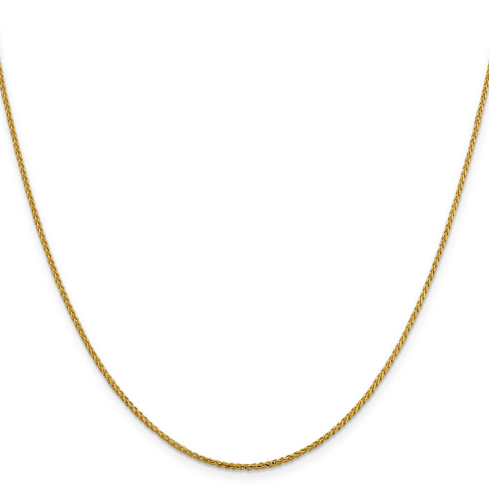 14K Solid Yellow Gold 1.4mm Franco Link Chain Necklace