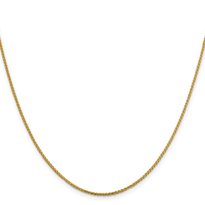 14K Solid Yellow Gold 1.4mm Franco Link Chain Necklace