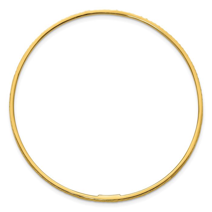 14K Solid Yellow Gold 1.4mm Slip On Bangle Bracelet