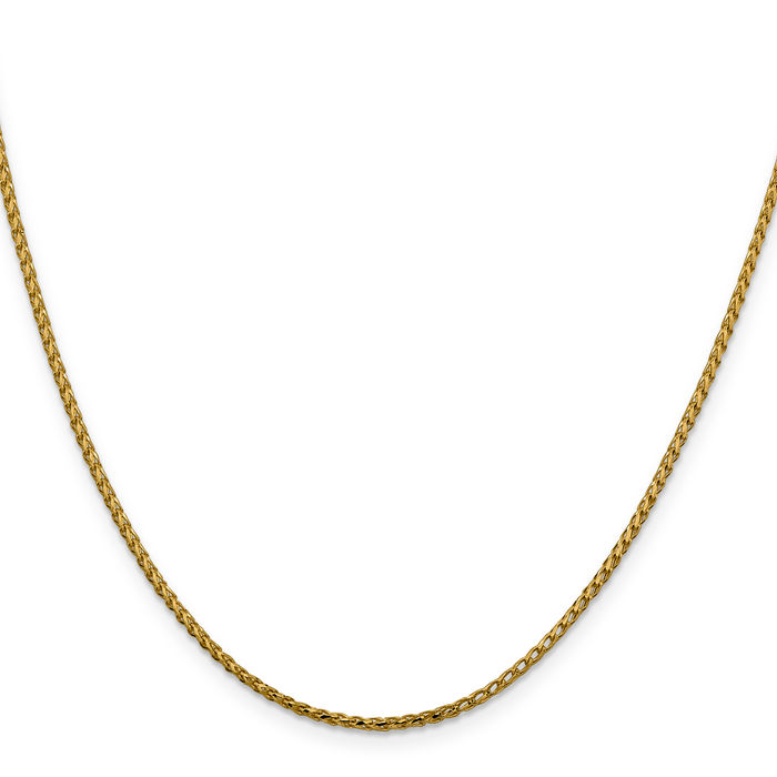 14K Solid Yellow Gold 1.6mm Franco Link Chain Necklace