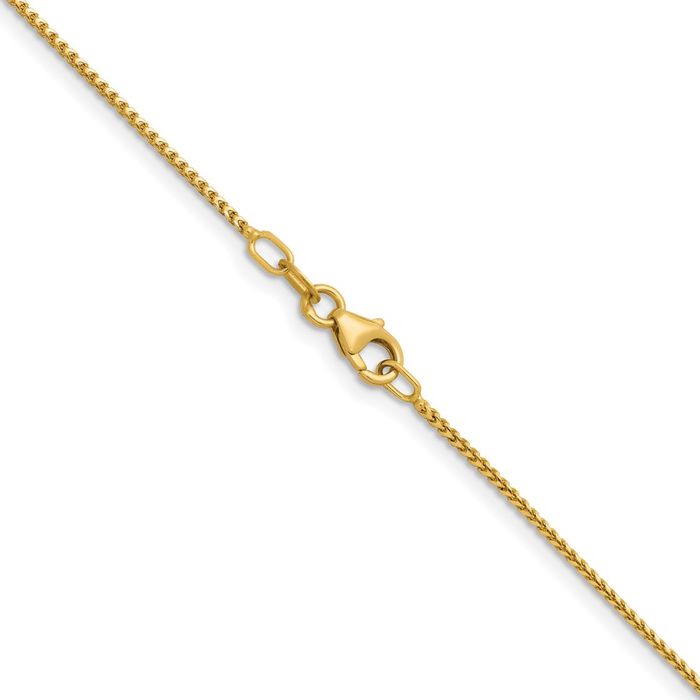 14K Solid Yellow Gold 1mm Franco Link Chain Necklace