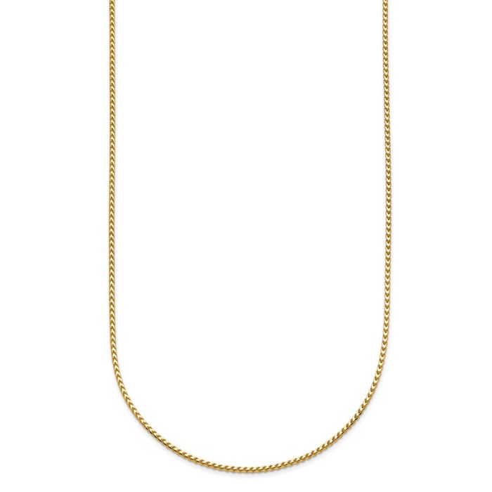 14K Solid Yellow Gold 1mm Franco Link Chain Necklace