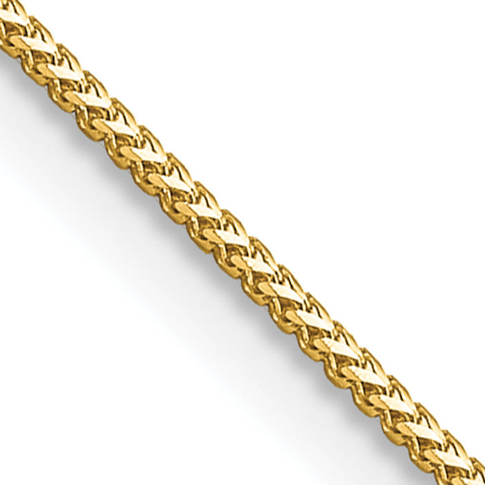 14K Solid Yellow Gold 0.9mm Franco Link Chain Necklace