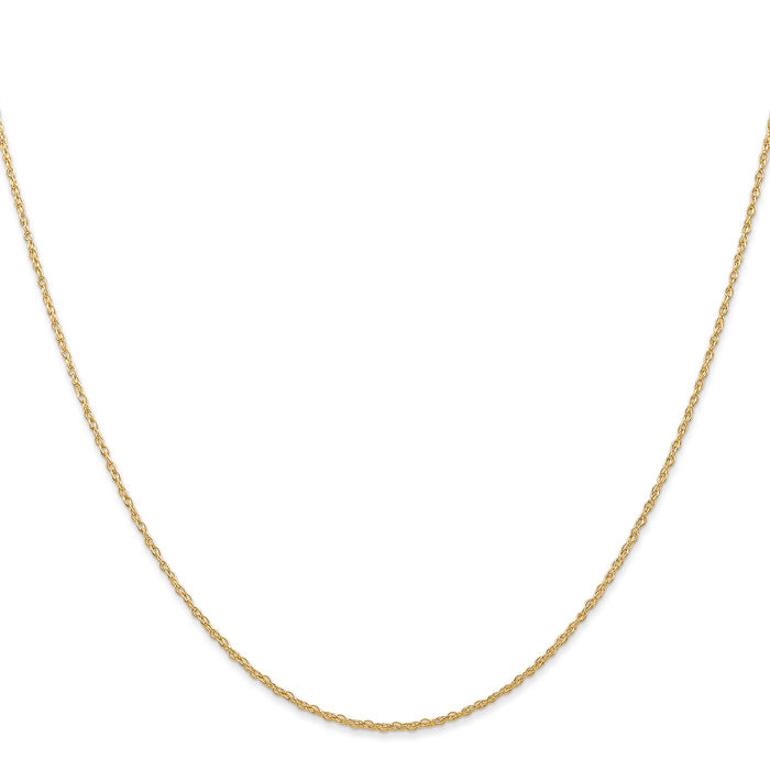 14K Solid Yellow Gold 0.7mm Cable Rope Chain Twisted Link Necklace