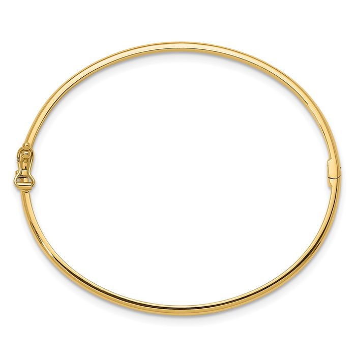 14K Solid Yellow Gold 2.5mm Bangle Bracelet