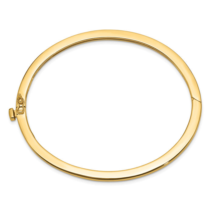 14K Solid Yellow Gold 2.5mm Bangle Bracelet