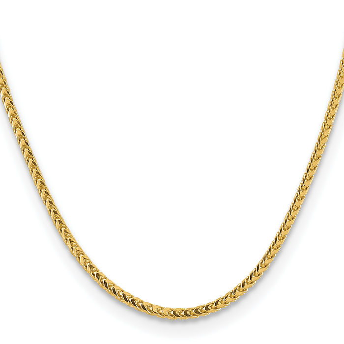 14K Solid Yellow Gold 3mm Franco Link Chain Necklace