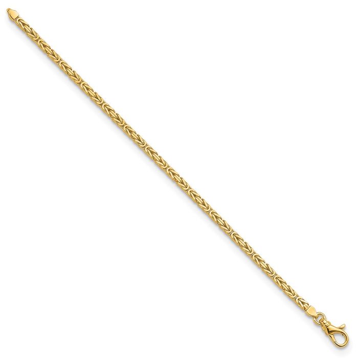 14K Solid Yellow Gold 2.8mm Byzantine Chain Bracelet