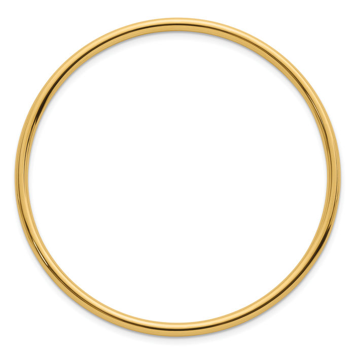 14K Solid Yellow Gold 2.9mm Slip On Bangle Bracelet
