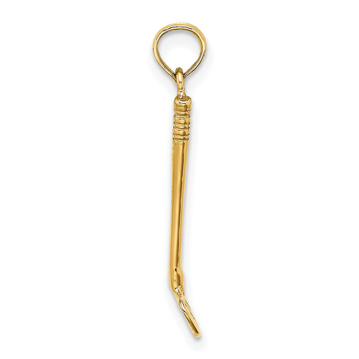 14K Solid Yellow Gold Club Necklace Golf Charm Sports Pendant