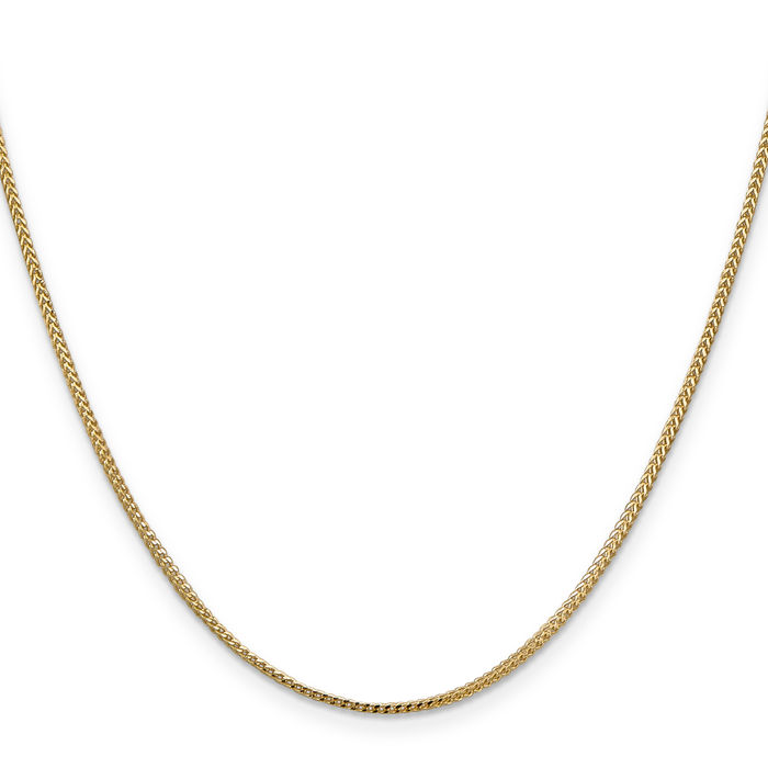 14K Solid Yellow Gold 1mm Franco Link Chain Necklace