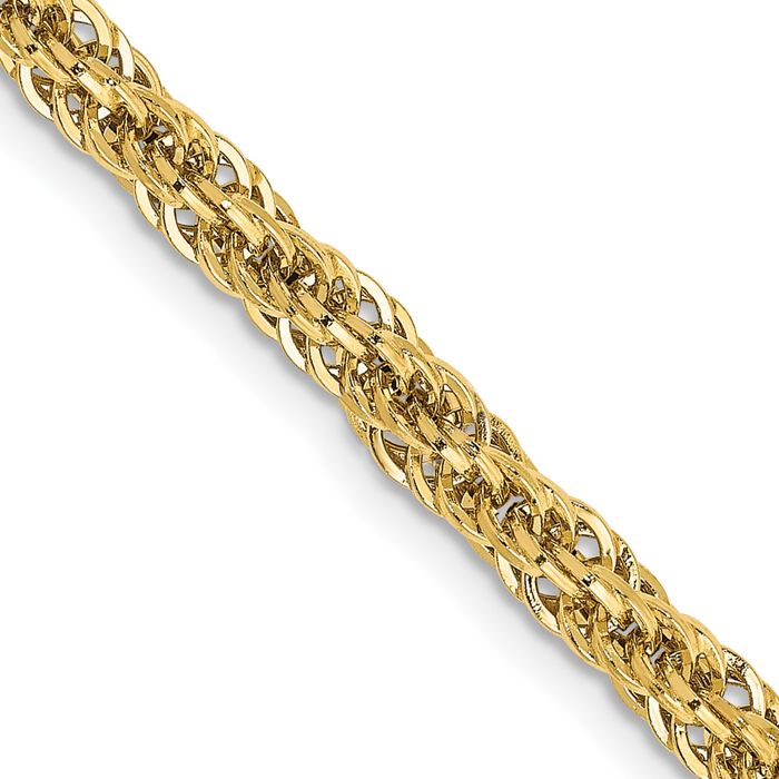 14K Solid Yellow Gold 3.3mm Chain Necklace