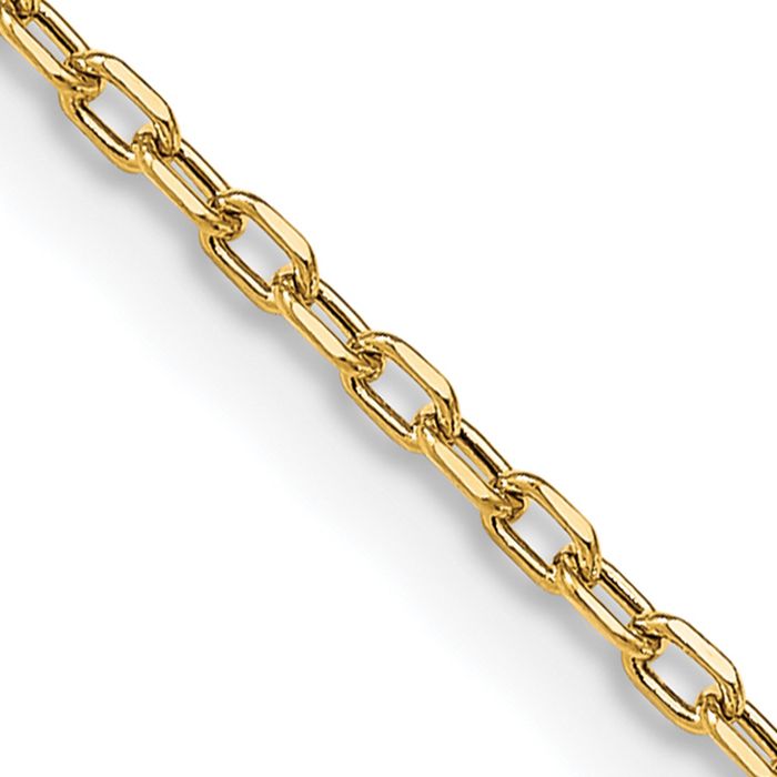 14K Solid Yellow Gold 3mm Cable Rolo Link Chain Belcher Necklace