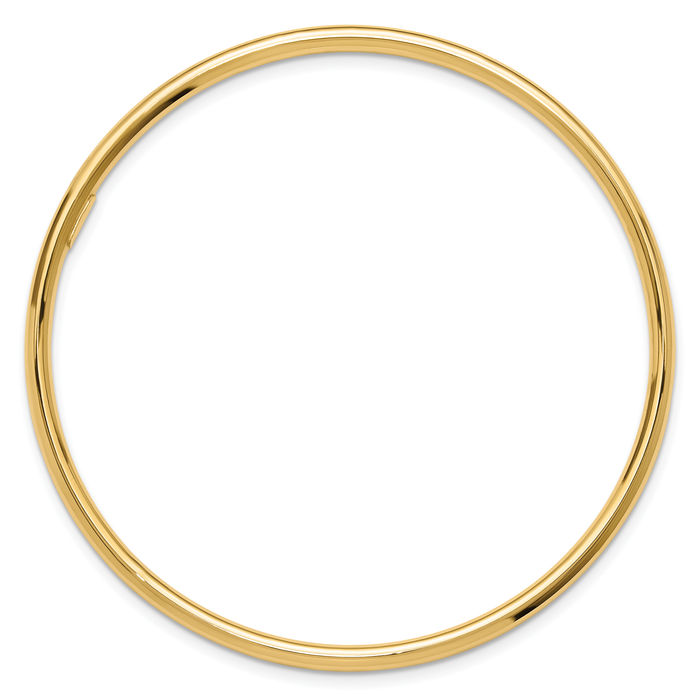 14K Solid Yellow Gold 3mm Slip On Bangle Bracelet