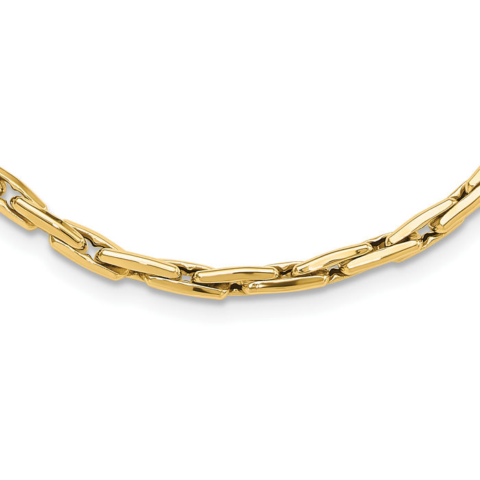 14K Solid Yellow Gold 4.2mm Link Chain Necklace