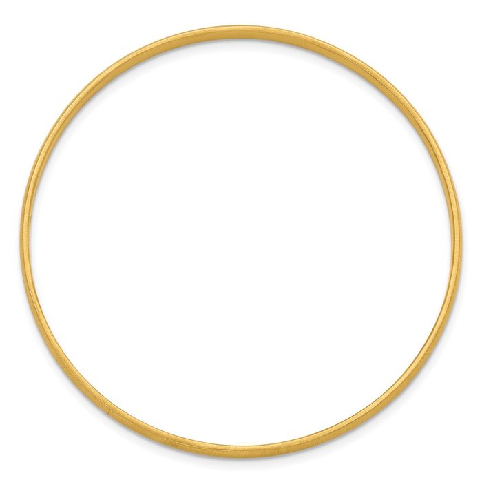 14K Solid Yellow Gold 4.3mm Slip On Bangle Bracelet