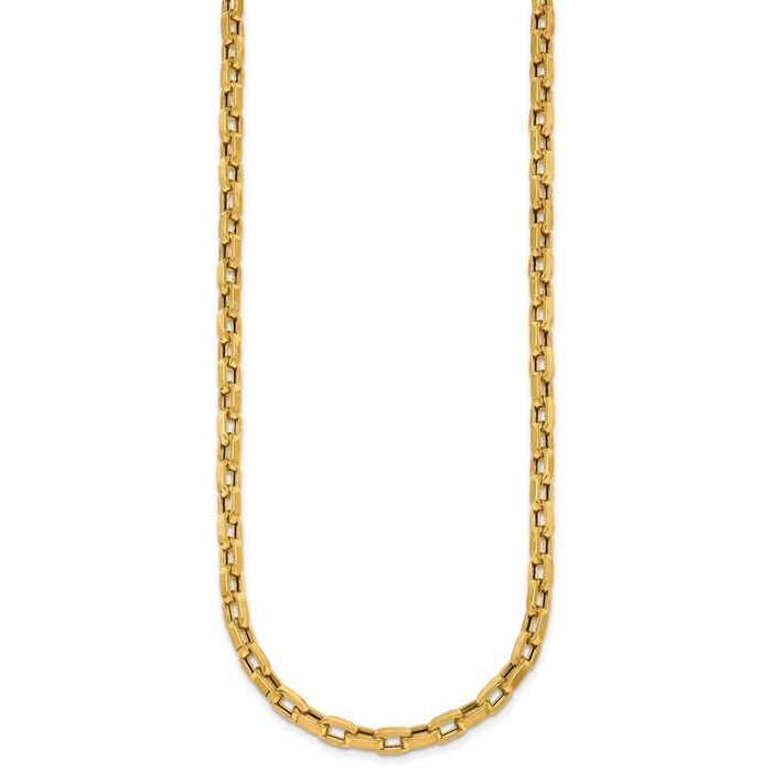 14K Solid Yellow Gold 4.6mm Link Chain Necklace