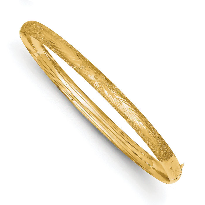 14K Solid Yellow Gold 4.75mm Bangle Bracelet - Picture 8 of 12