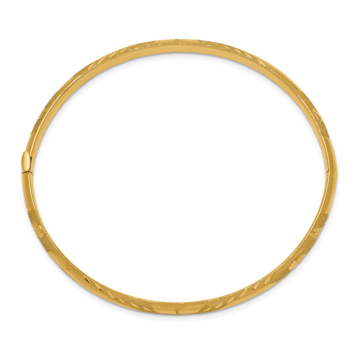 14K Solid Yellow Gold 4.75mm Bangle Bracelet - Picture 9 of 12