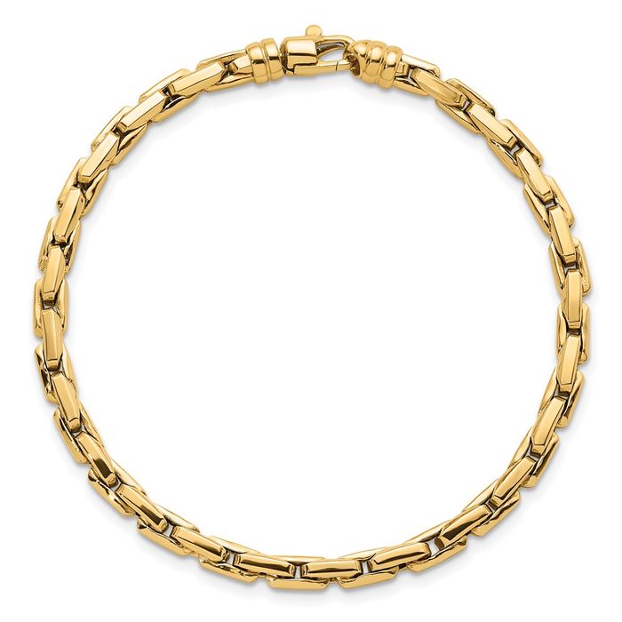 14K Solid Yellow Gold 4mm Link Chain Bracelet