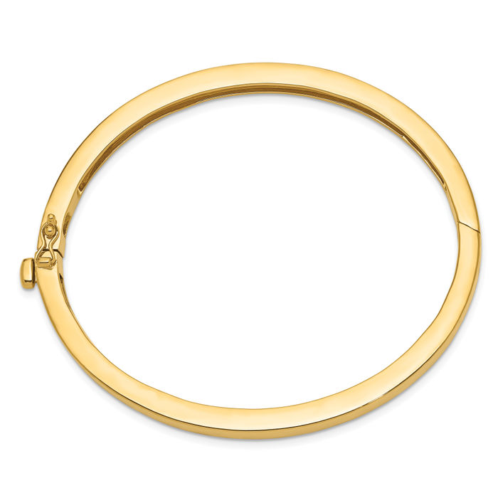 14K Solid Yellow Gold 5.3mm Bangle Bracelet