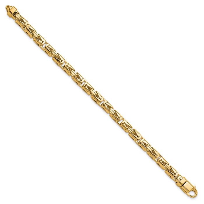 14K Solid Yellow Gold 5.4mm Byzantine Chain Bracelet