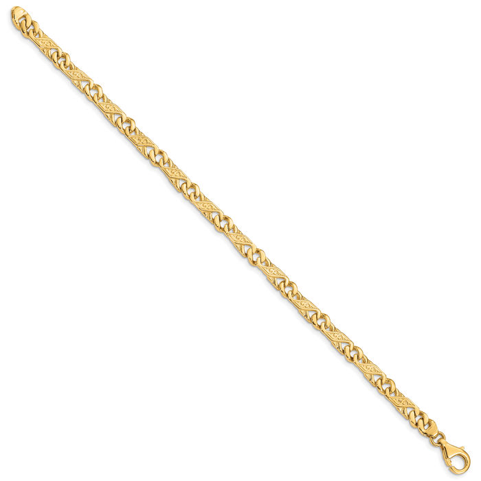 14K Solid Yellow Gold 5.5mm Link Chain Bracelet