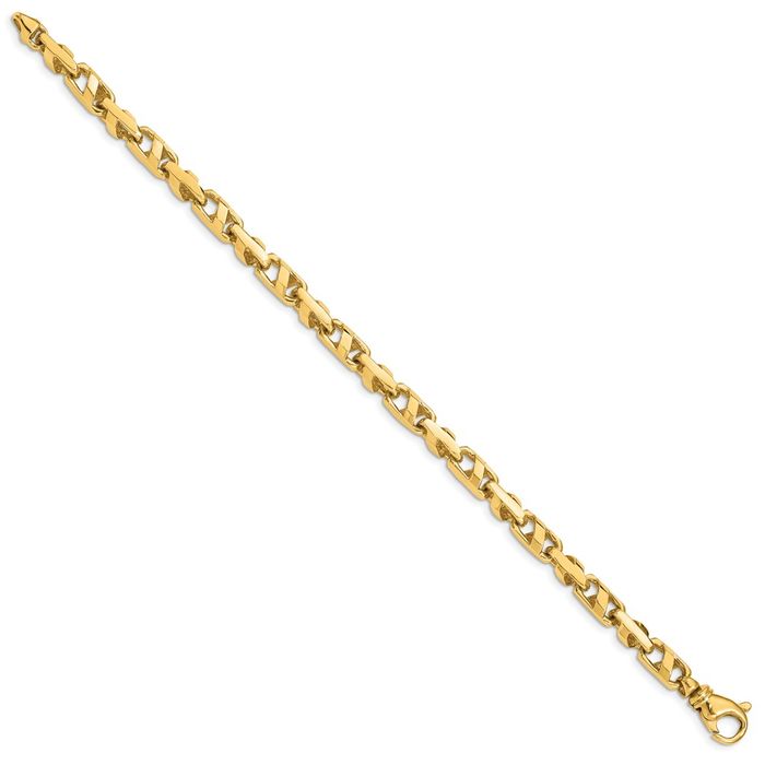 14K Solid Yellow Gold 5.5mm Link Chain Bracelet