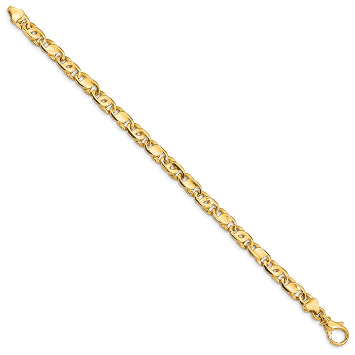 14K Solid Yellow Gold 5.80mm Link Chain Bracelet