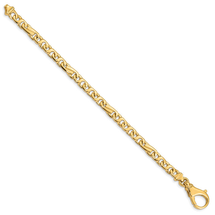 14K Solid Yellow Gold 5.8mm Link Chain Bracelet