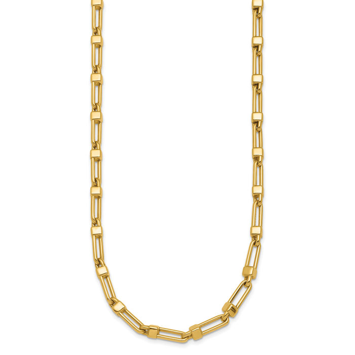 14K Solid Yellow Gold 5.9mm Link Chain Necklace