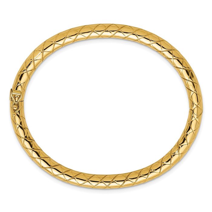 14K Solid Yellow Gold 5mm Bangle Bracelet