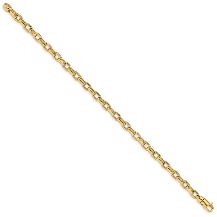 14K Solid Yellow Gold 5mm Link Chain Bracelet