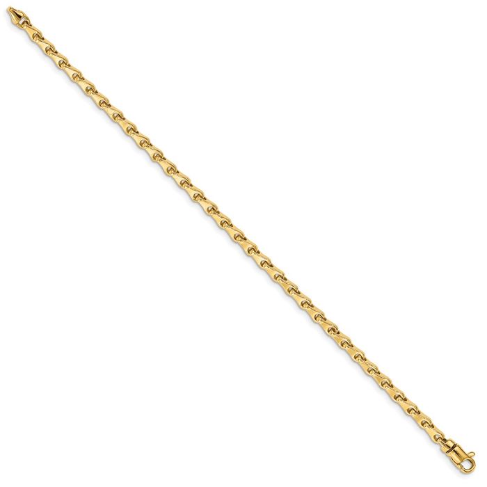 14K Solid Yellow Gold 3.4mm Link Chain Bracelet