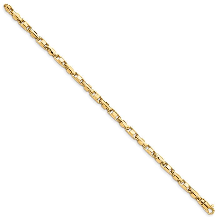 14K Solid Yellow Gold 4mm Link Chain Bracelet